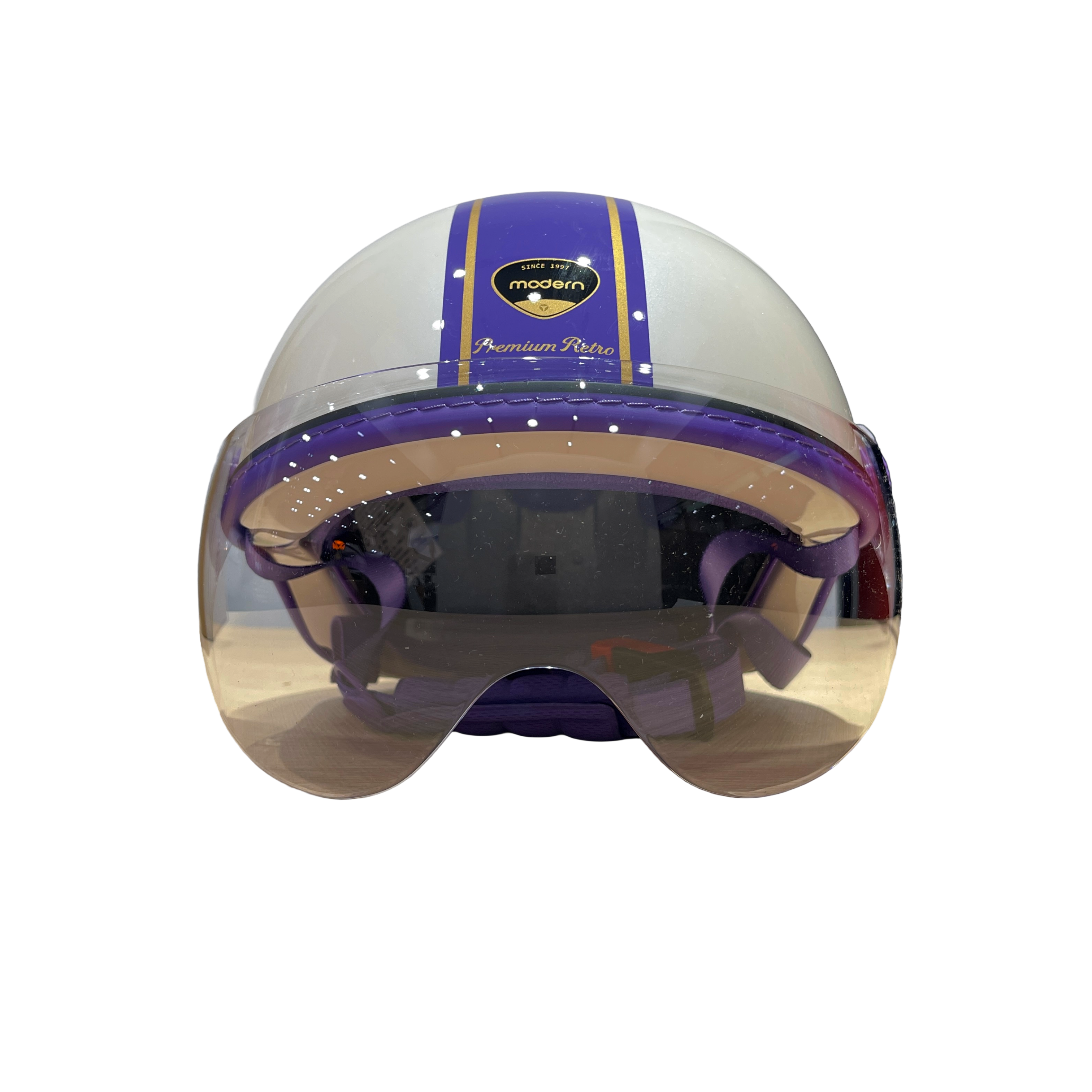 Yadea Custom Retro Fashion Helmet “Violet” Magnetic-Secure