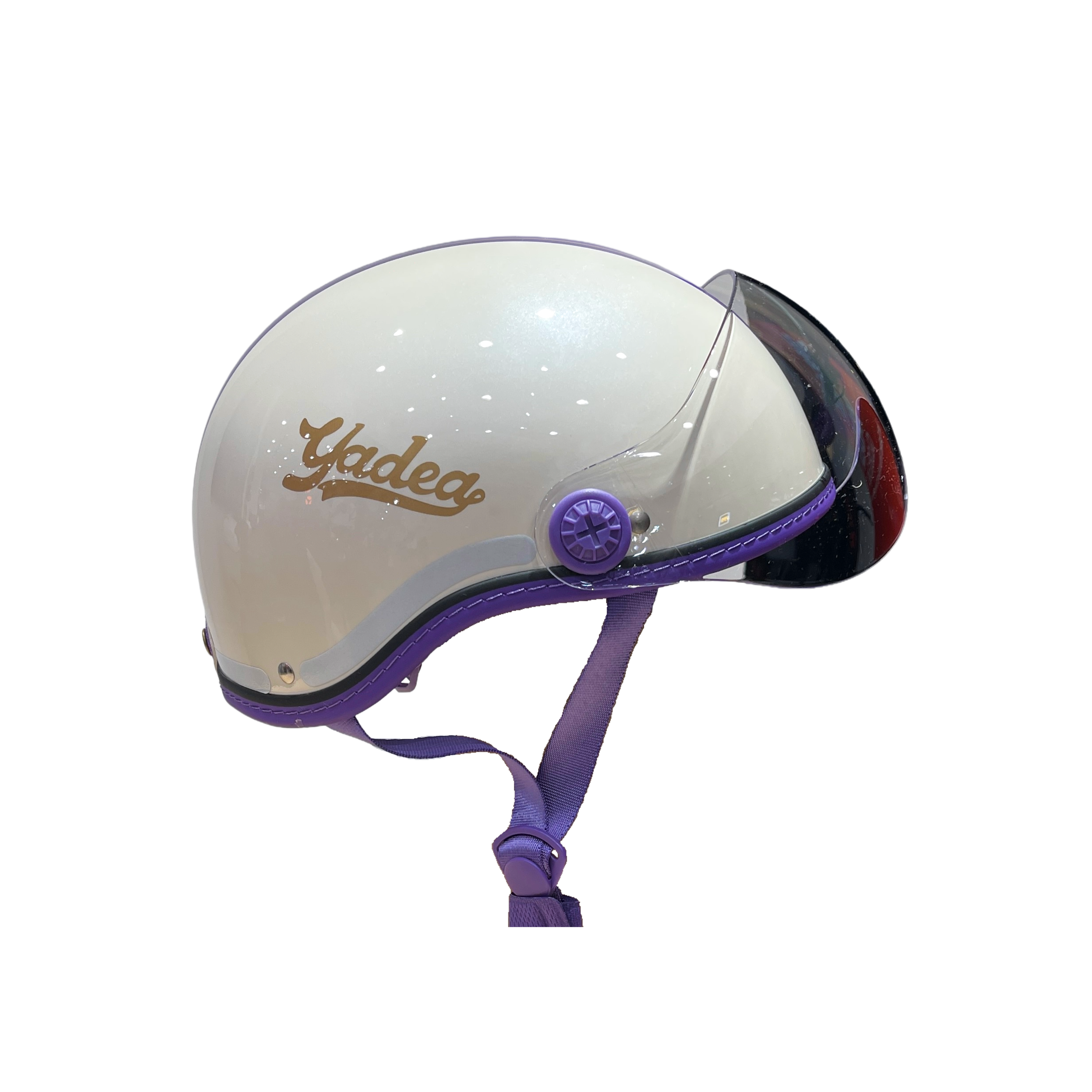 Yadea Custom Retro Fashion Helmet “Violet” Magnetic-Secure