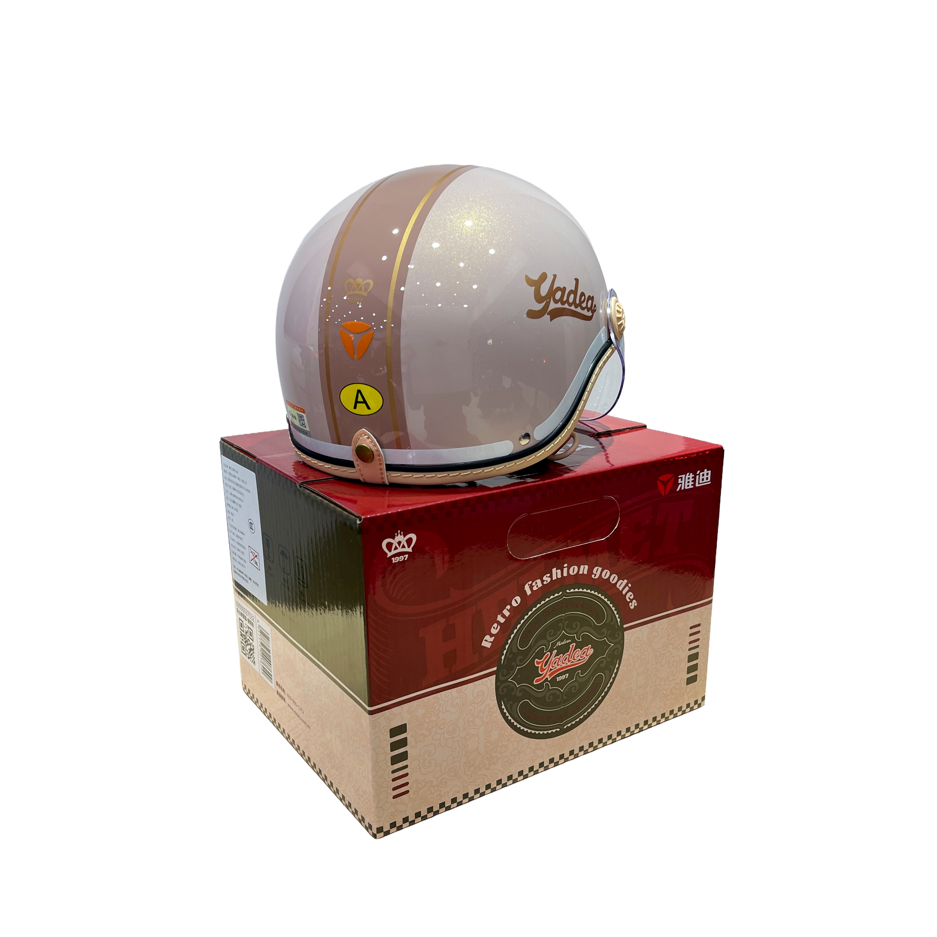 Yadea Custom Retro Fashion Helmet “Rouge”